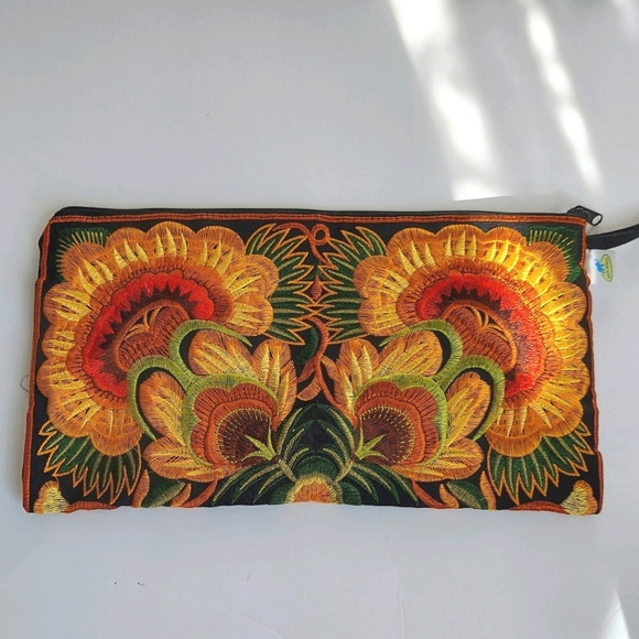 Sam Well Boho Embroidered wristlet / clutch purse - Picture 5 of 7